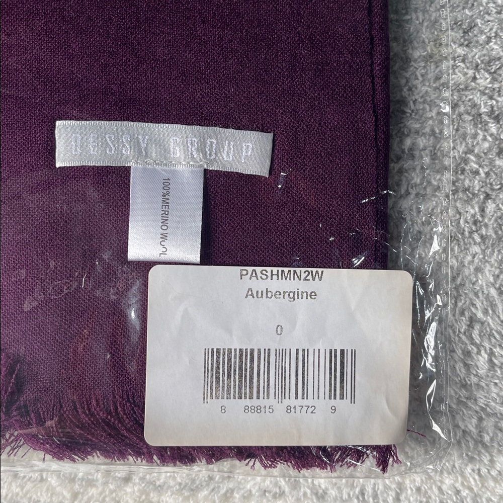 New - Aubergine / Purple - Merino Wool - Pashmina Scarf - Picture 12 of 13